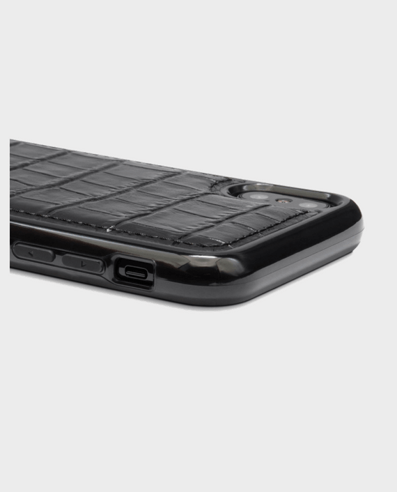 Gold Black iPhone X case Croco Black