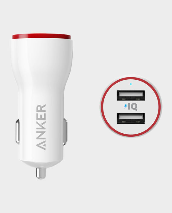 Anker PowerDrive 2 Car Charger White in Qatar