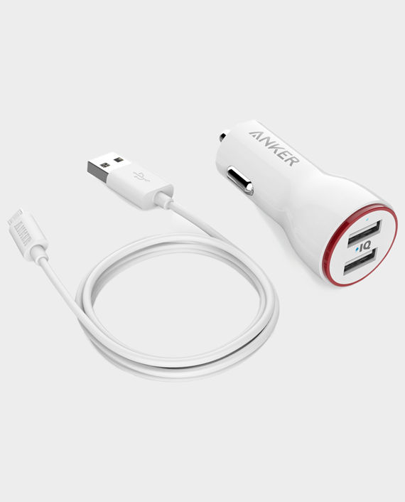 Anker PowerDrive 2 Ports & 3ft Micro USB to USB Cable in Qatar