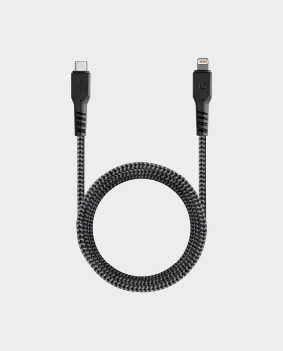 Energea Fibra Tough USB-C to Lightning Cable 1.5M – Black