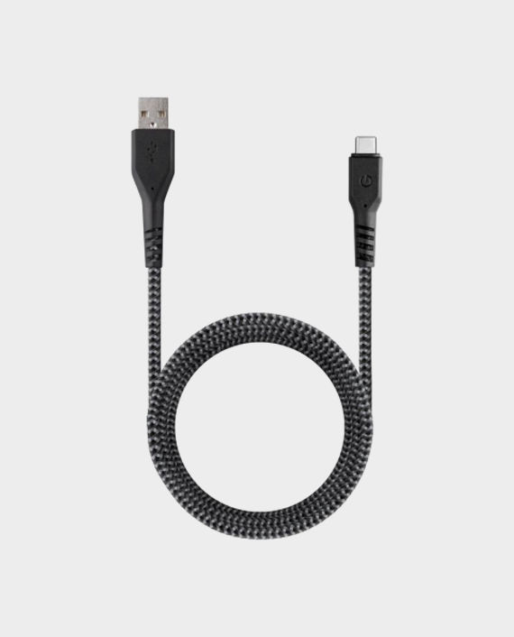 Energea Fibra Tough USB-C to USB-A Cable Charging Cable 1.5M Black in Qatar