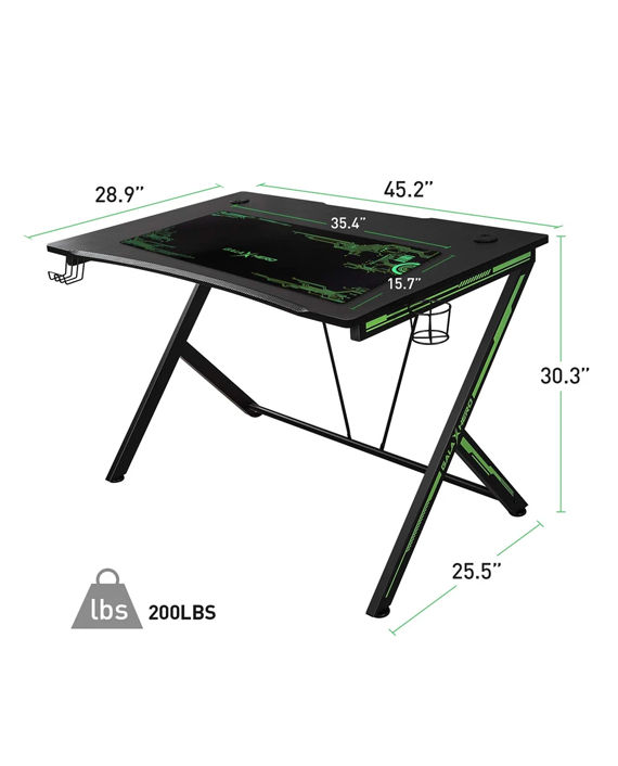 GalaxHero GH-D-002 Gaming Desk - Black/Green