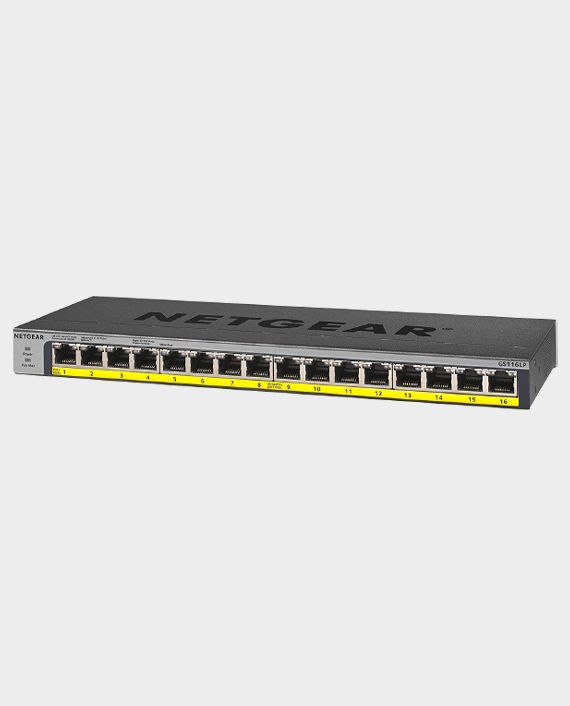Netgear GS116LP-100EUS 16 Port Gigabit Ethernet Unmanaged Switch with 16-Port PoE/PoE+ in Qatar