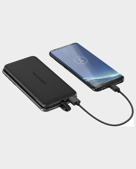 RAVPower Blade Series Slim Portable Power Bank 5000mAh with Built-In Lightning Cable