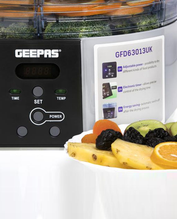 Geepas GFD63013UK 520W Digital Food Dehydrator with 5 Large Trays