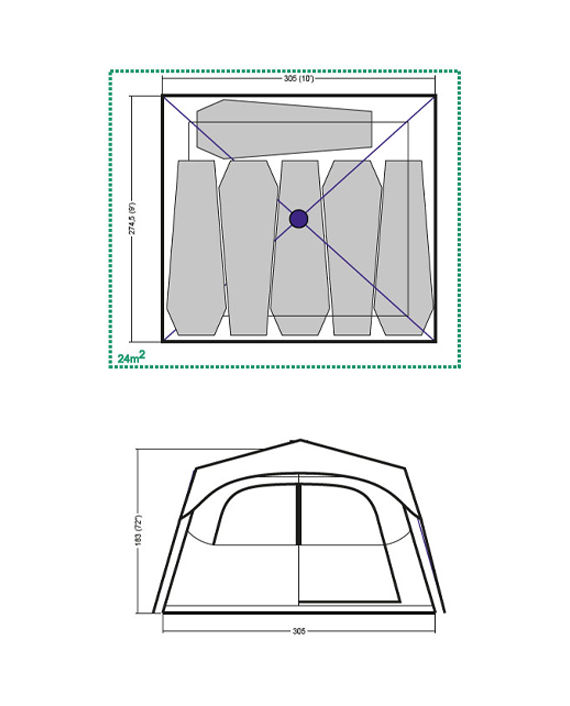 Coleman 2000026676 6 Person Fastpitch Instant Cabin Tent