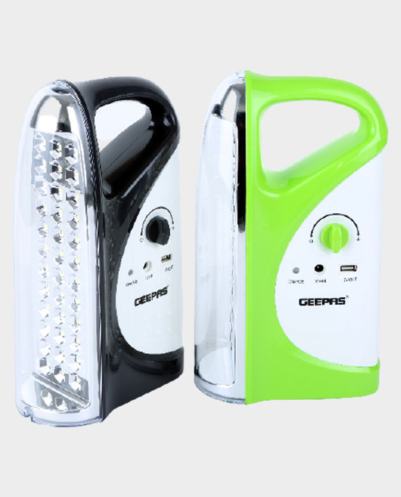 Geepas GE5559 2 in 1 Rechargeable Emergency LED Lantern with USB Mobile Charging Output
