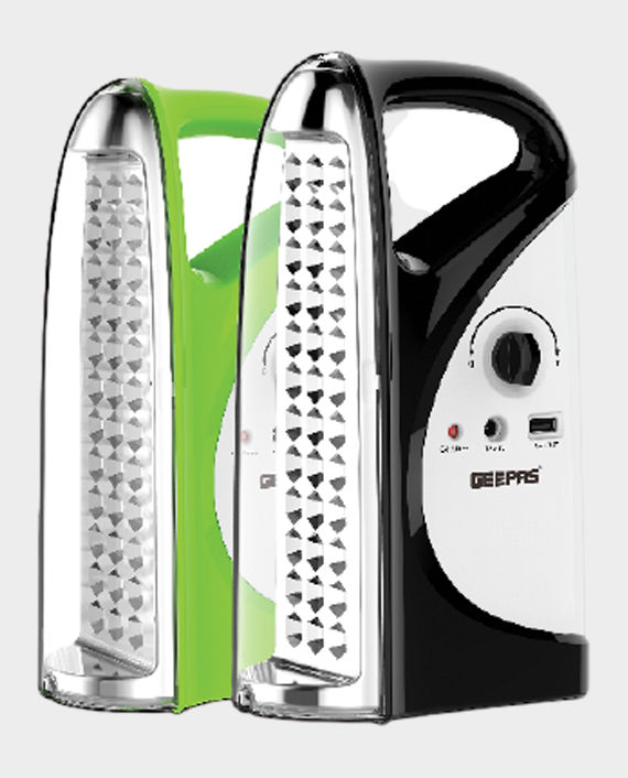 Geepas GE5559 2 in 1 Rechargeable Emergency LED Lantern with USB Mobile Charging Output in Qatar