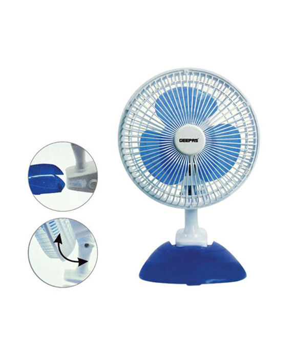 Geepas GF9608 6-inch 2 in 1 2 Speed Table Fan with Clip
