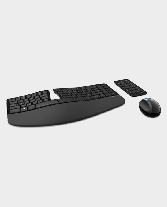 Microsoft L5V-00018 Ergonomic Blue Track Technology Keyboard & Mouse - English & Arabic in Qatar