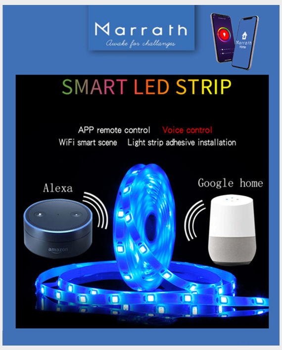 Marrath Smart WiFi 16 Million Color RGBW LED 5M / 10M strip light work with Marrath Home APP in Qatar