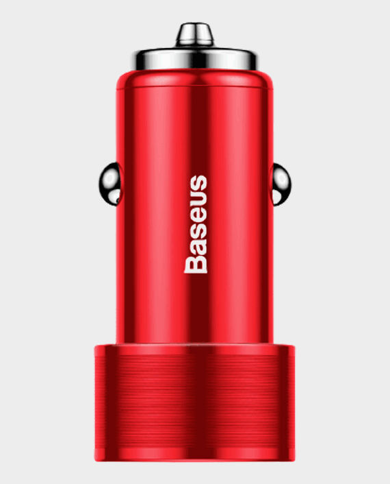 Baseus Small Crew Dual-USB Quick Charge Car Chargers 36W Red in Qatar