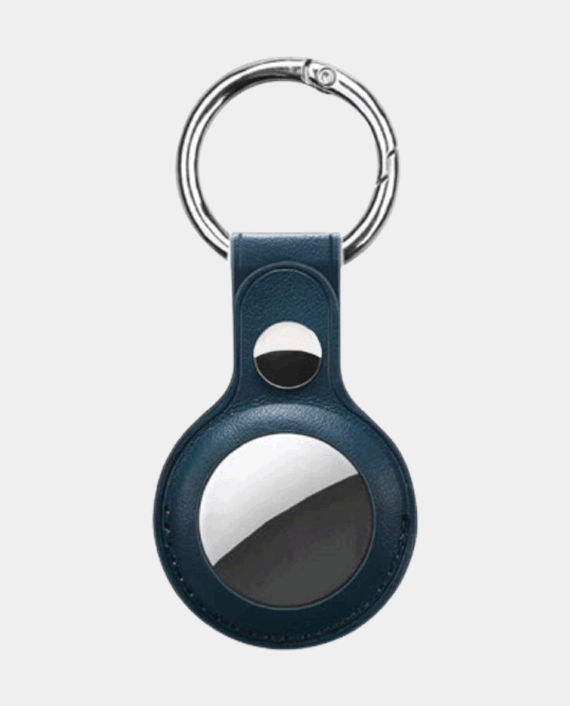 Devia Leather Key Ring for Apple AirTag Blue in Qatar