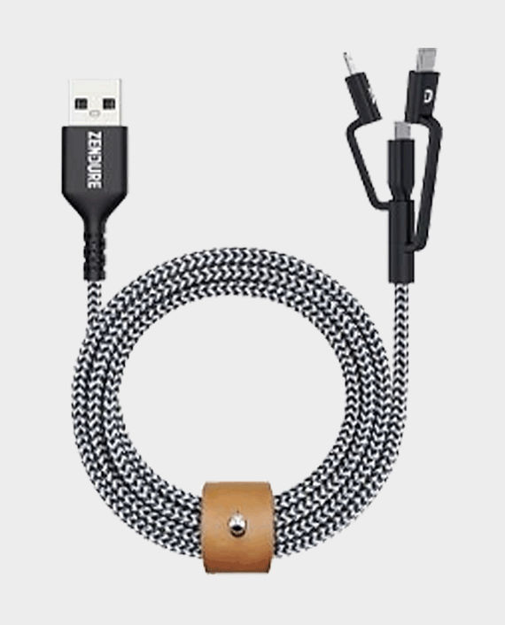 Zendure Super Cord 3 in 1 (Micro + Type C + 8pin) Charge/Sync USB Cable 100cm in Qatar