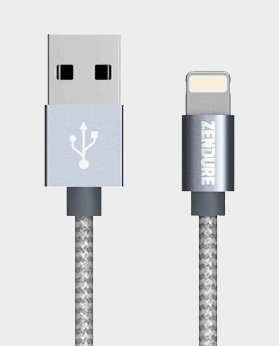 Zendure Braided Aluminum Charge / Sync Lightning Cable 1mtr (100cm) Grey in Qatar