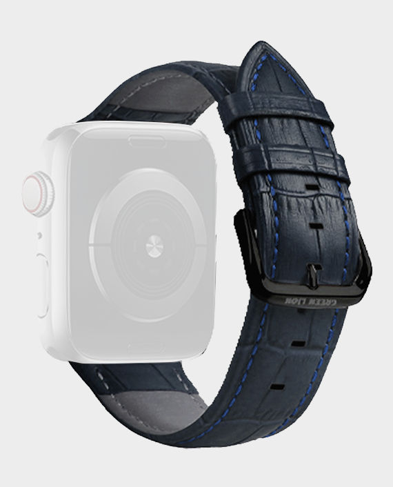 Green Elite Leather Watch Strap For Apple Watch 42/44mm Blue in Qatar