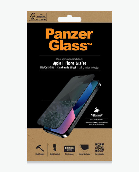 PanzerGlass iPhone 13/13 Pro Privacy Case Friendly Screen Protector