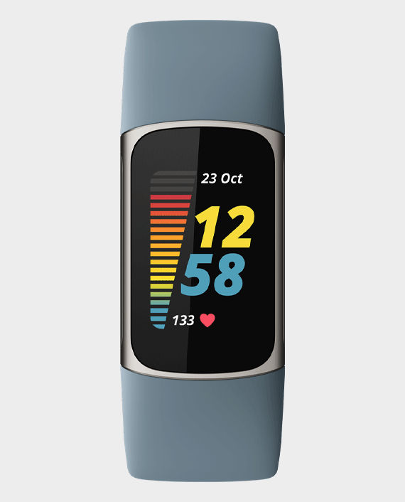 Fitbit Charge 5 Advanced Fitness And Health Tracker Platinum/Blue in Qatar