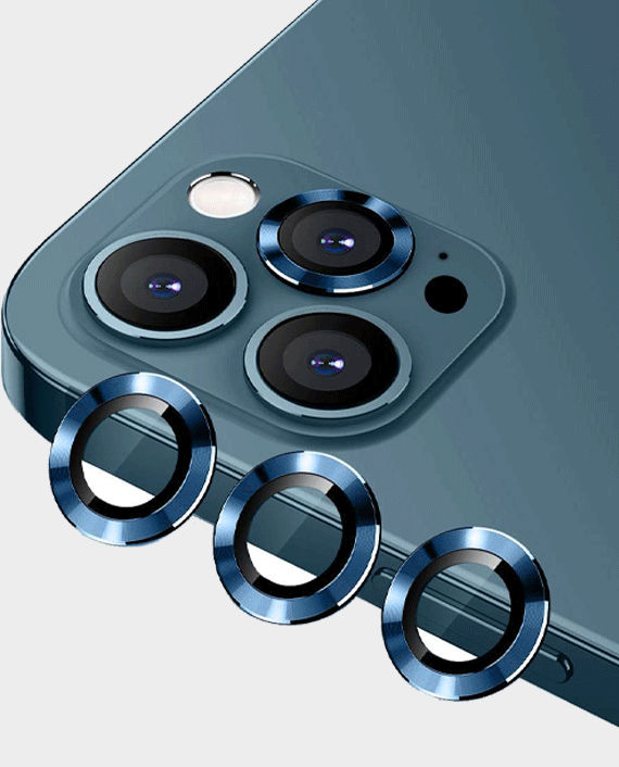 Green iPhone 13 Pro / Pro Max Anti-Glare Camera Glass Protector Blue in Qatar