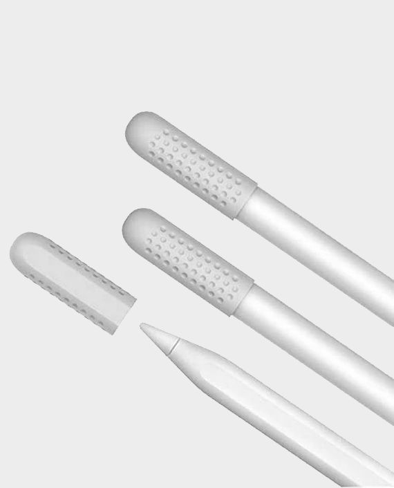 AhaStyle Full Cover Silicone Nib Cap for Apple Pencil 2 (3 Packs) White in Qatar