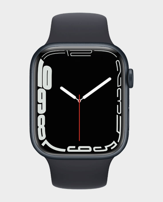 Apple Watch Series 7 MKJP3 45mm GPS Cellular Midnight Aluminum Case with Midnight Sport Band in Qatar