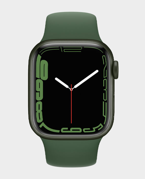 Apple Watch Series 7 MKJR3 45mm GPS + Cellular Green Aluminum Case with Clover Sport Band in Qatar
