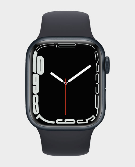 Apple Watch Series 7 MKHQ3 41mm GPS Cellular Midnight Aluminum Case with Midnight Sport Band in Qatar