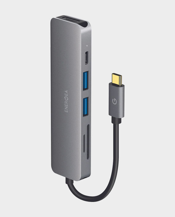 Energea AluHub HD 2 6 in 1 Aluminum USB-C Hub with USB-C & USB 3.0 Ports 60W Gunmetal in Qatar