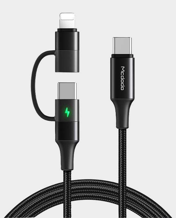 Mcdodo CA-7120 PD Quick Charge Type-C to Type-C and Lightning 2 in 1 Data Cable (1.2m/4ft) in Qatar