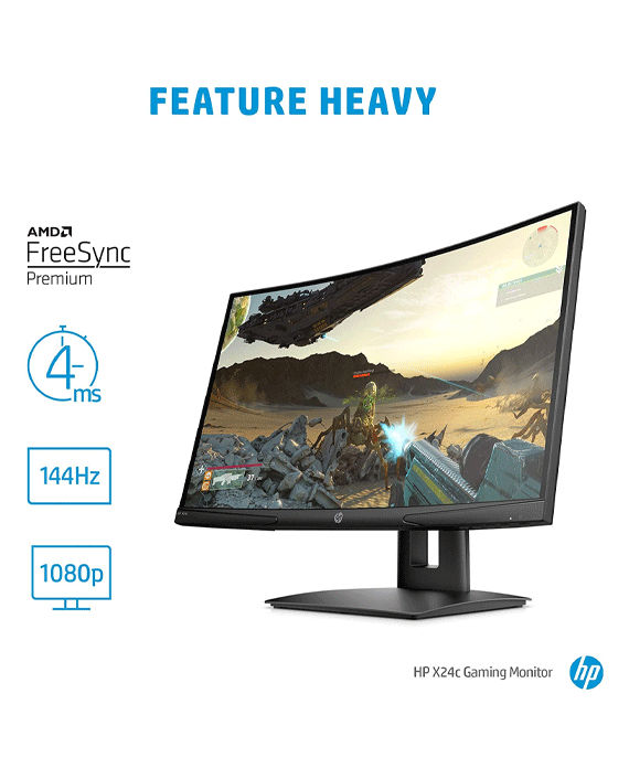 HP X24c Curved Gaming Monitor 9FM22AS 23.6 inch FHD