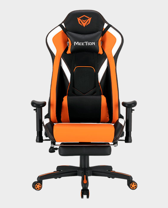 Meetion MT-CHR22 Leather Reclining Gaming E-Sport Chair with Footrest Black & Orange in Qatar