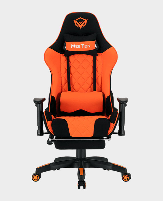 Meetion MT-CHR25 2D Armrest Massage Gaming E-Sport Chair with Footrest Black & Orange in Qatar
