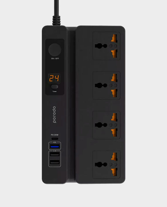 Porodo Multi-Function Socket With Phone Stand and Digital Timer PD35W 3M in Qatar