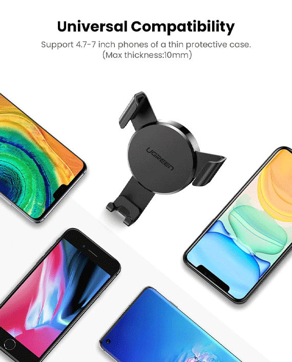 UGREEN Gravity Air Vent Mount Phone Holder Space Gray