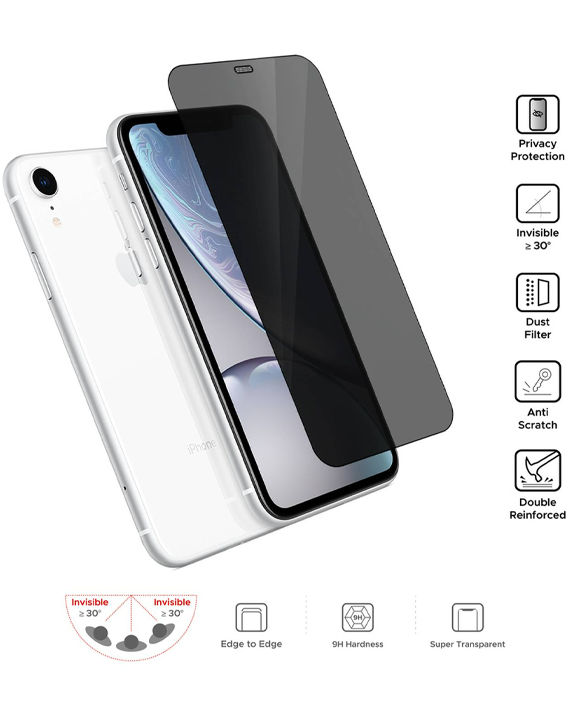 Liberty Guard 2.5D Privacy Tempered Glass Screen Protector for 11 / XR 6.1 inch