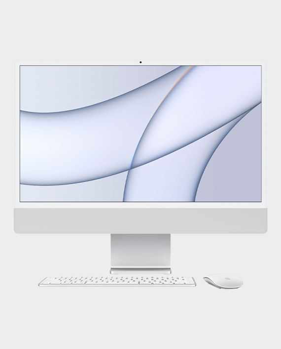 Apple iMac 24 inch MGPC3 M1 Chip 8-core CPU and 8‑core GPU 8GB RAM 256GB SSD 4.5K Retina Display Silver in Qatar