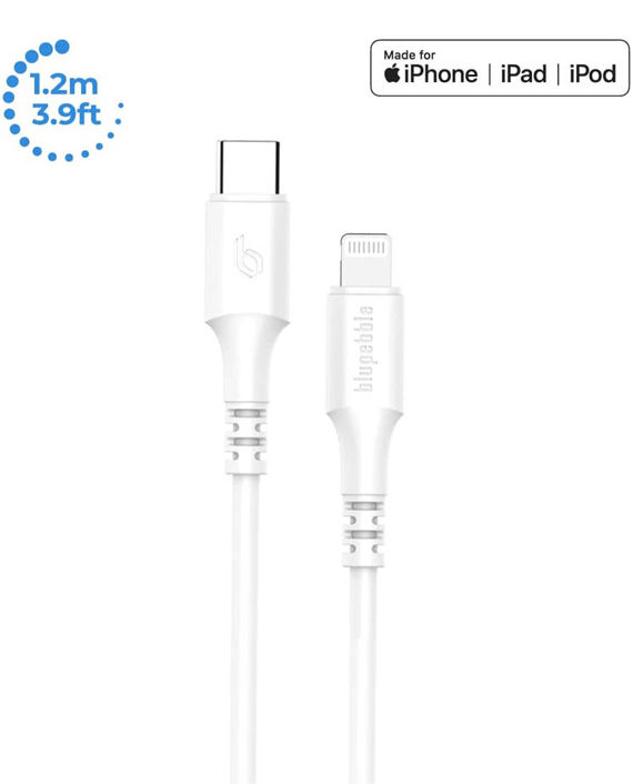 Blupebble Power Flow USB-C to Lightning Cable 3A 3.9ft White
