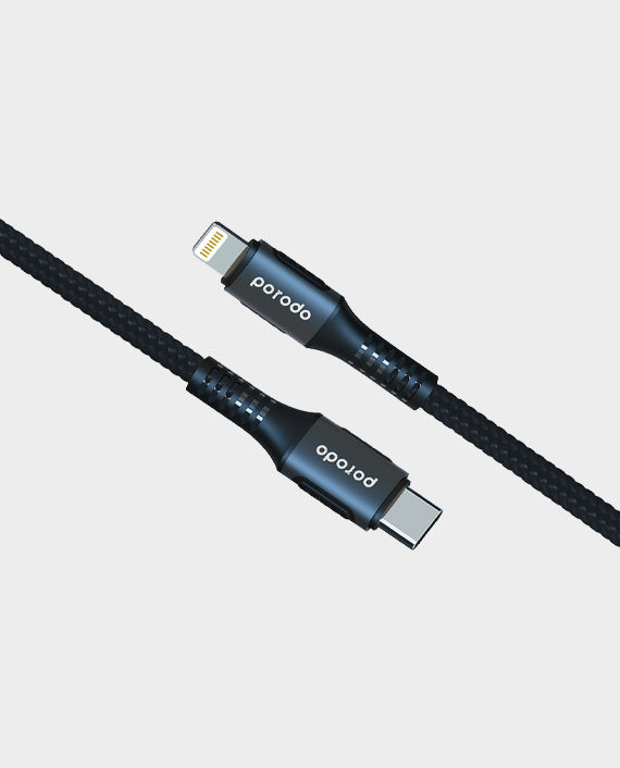 Porodo Braided & Aluminum PD Type-C to Lightning Cable 1.2M / 4FT
