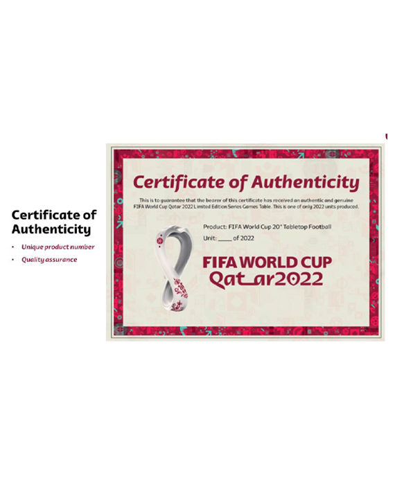 FWC Qatar 2022 20-inch (50cm) Tabletop Football (Foosball) - (QATAR version + 2 extra soccer balls in each set, with the limited edition certificate) FF20FB