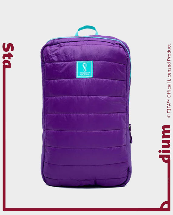 FWC Qatar 2022 Foldable Neck Pillow Backpack - Passion Purple And Talent Turquoise in Qatar