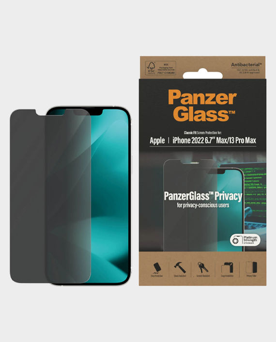 PanzerGlass Classic Fit Privacy Screen Guard for iPhone 14 Plus / 13 Pro Max