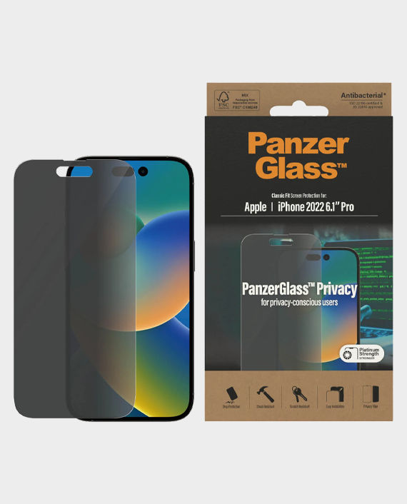PanzerGlass Classic Fit Privacy Screen Guard for iPhone 14 Pro