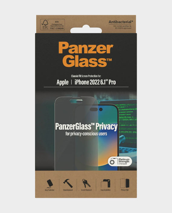 PanzerGlass Classic Fit Privacy Screen Guard for iPhone 14 Pro