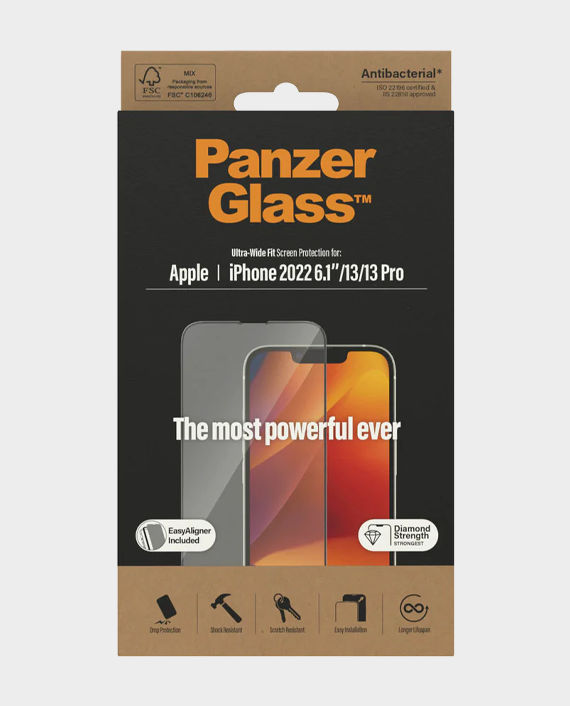 PanzerGlass Ultra Wide Fit Clear Screen Guard for iPhone 14 / 13 / 13 Pro