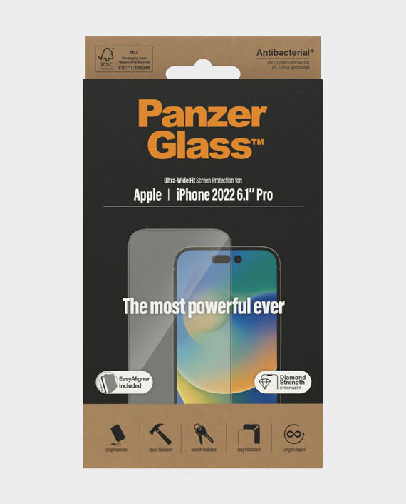 PanzerGlass Ultra Wide Fit Clear Screen Guard for iPhone 14 Pro