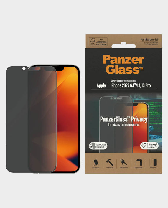PanzerGlass Ultra Wide Fit Privacy Screen Guard for iPhone 14 / 13 / 13 Pro
