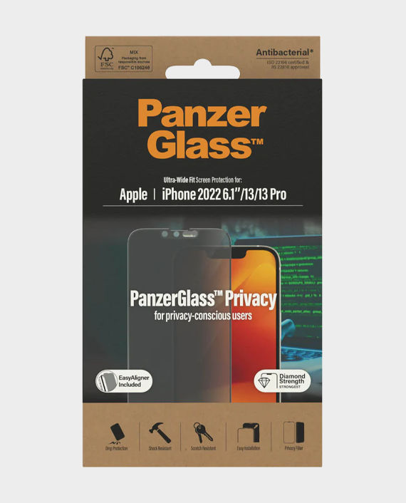 PanzerGlass Ultra Wide Fit Privacy Screen Guard for iPhone 14 / 13 / 13 Pro