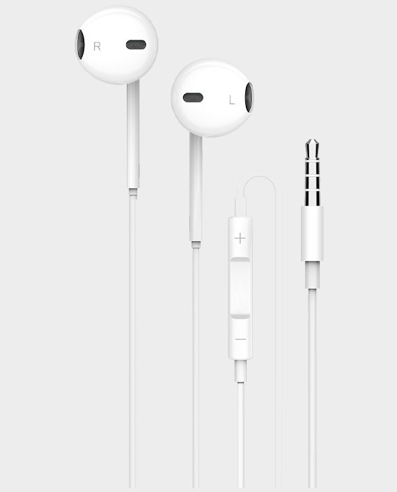Porodo Stereo Earbuds 3.5mm Aux Connector White