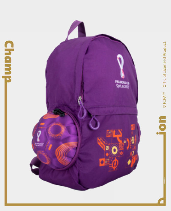 FWC Qatar 2022 Foldable Backpack Ball Bag FFIFIFACC00312 Passion Purple and Rivalry Orange
