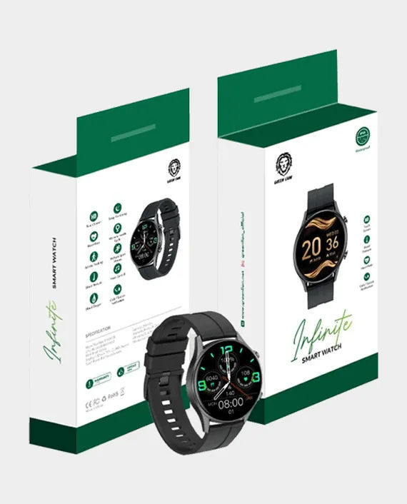 Green Infinite Smart Watch Black